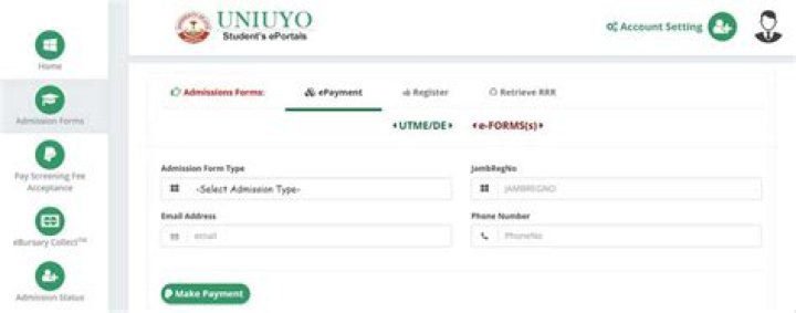 UNIUYO portal admission, login, requirements and fees 2022
