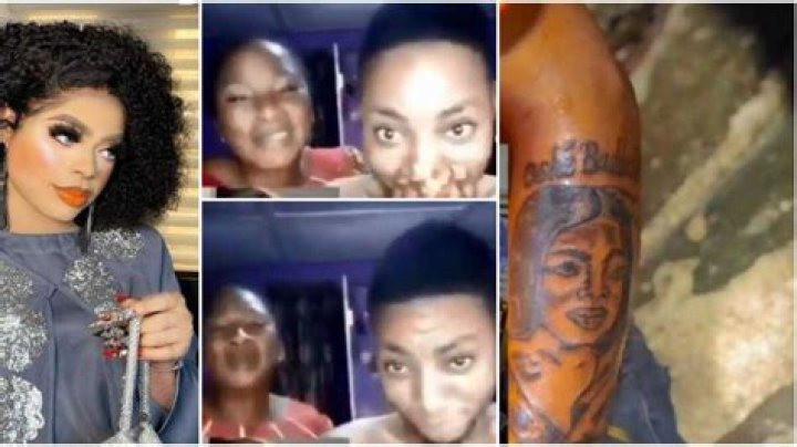Good morning ma: Nigerian mum greets Bobrisky as she begs crossdresser to appreciate her son who got a tattoo