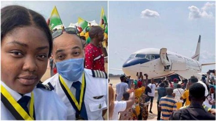'First female' Nigerian Pilot to Land Aeroplane at New Anambra Airport Makes History, Nigerians Praise her