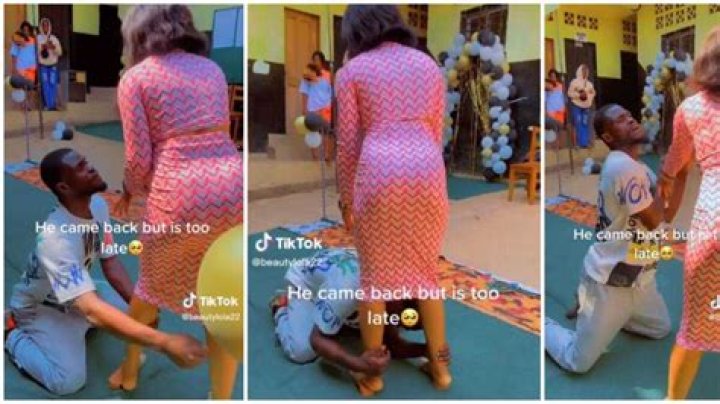 “Please Forgive Him”: Man Kneels in Public to Beg Girlfriend to Take Him Back, Holds Her Legs in Video