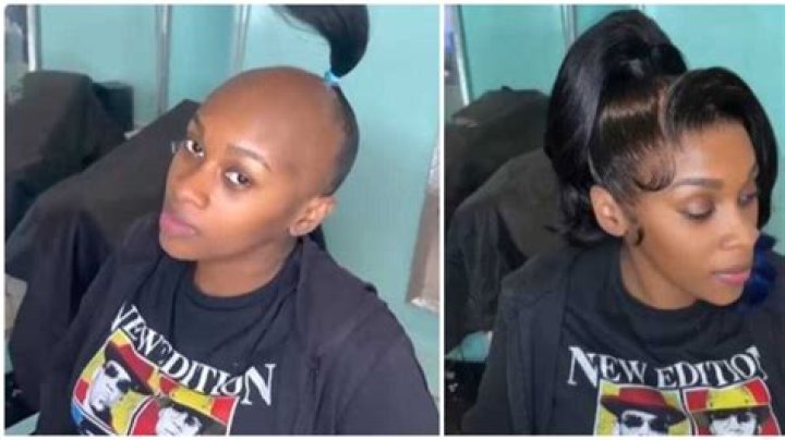 Lady Goes from Looking Bald to Sporting Sleek Ponytail Hairstyle in Viral Video