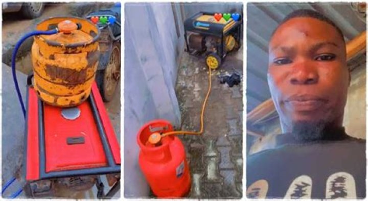 "It Works Perfectly": Nigerian Man Uses Cooking Gas to Run Fuel Generator, Video Causes Stir on TikTok