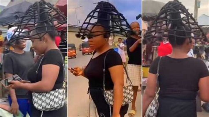 "Na This Hairstyle I Wan Do Next": Reactions as Lady Storms Market with Unique Hairdo