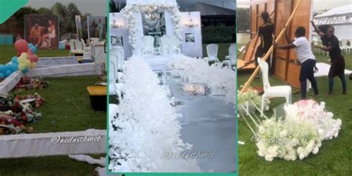 "The Ex-Girlfriend's Prayer is Really Working": Confusion as Heavy Rain Scatters Cute Wedding Venue