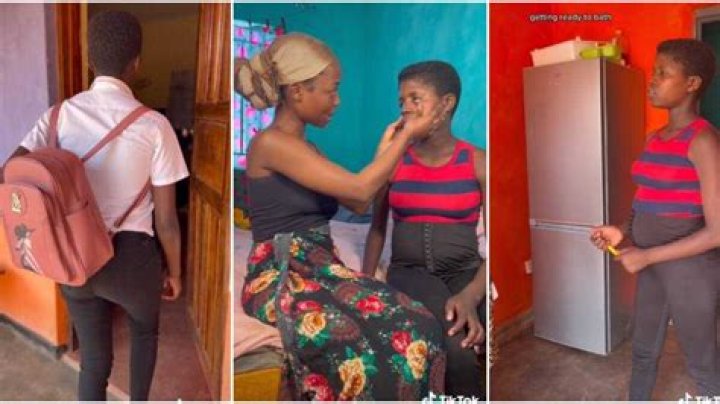 Grown-up Lady Jumps on African Mother's Back, Plays with Her in Kitchen, Video Stirs Reactions