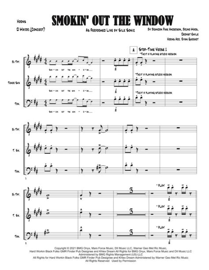 Smokin Out The Window by Anderson .Paak & Bruno Mars from USA