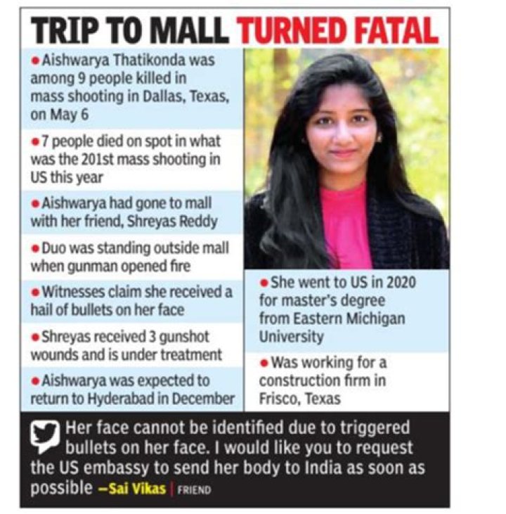 Who Was Aishwarya Thatikonda? Texas Mall Shooting Victim Wikipedia And Age