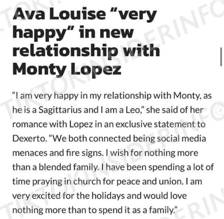 Ava Louise Addresses Monty Lopez Relationship and Double Standard Regarding Age Gap