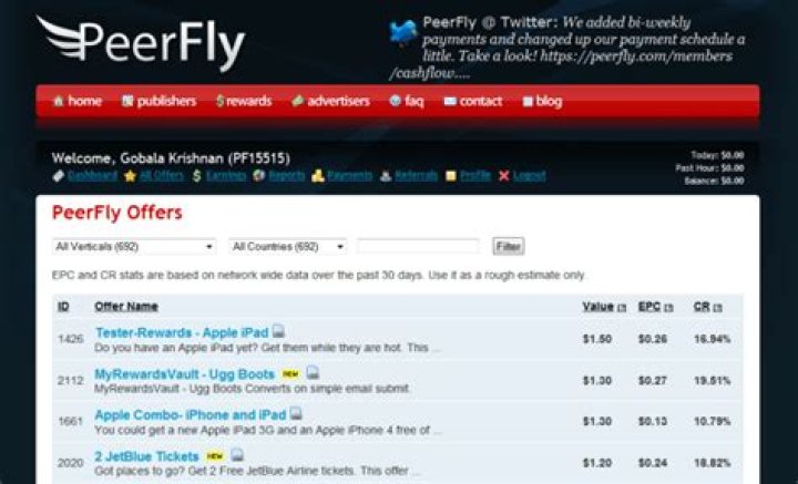 PeerFly Offers