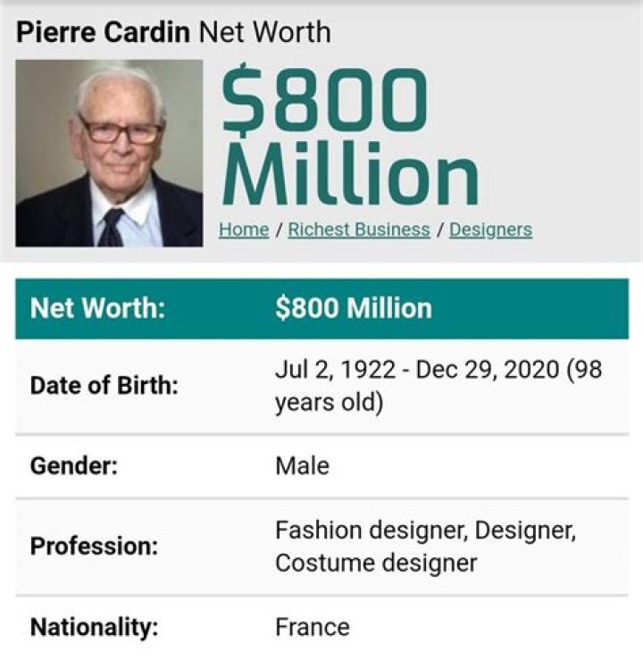 Pierre Cardin Net Worth – How Much Is Pierre Cardin Worth?