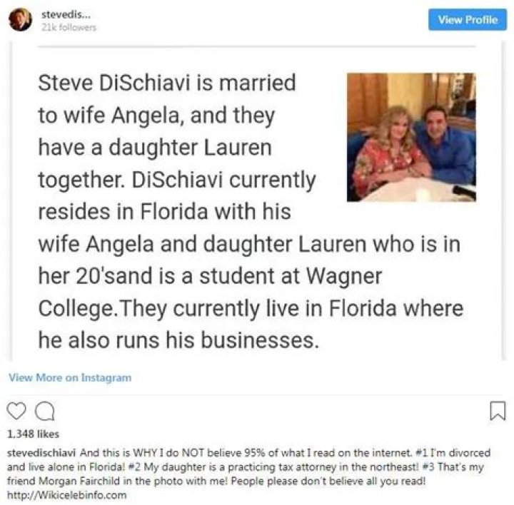 Steve DiSchiavi Honest Bio: Married Status & Family; Internet Wife Is Fake